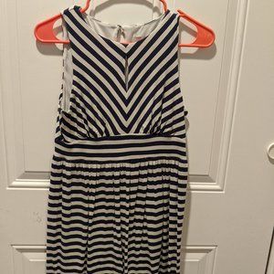 Navy and white summer dress